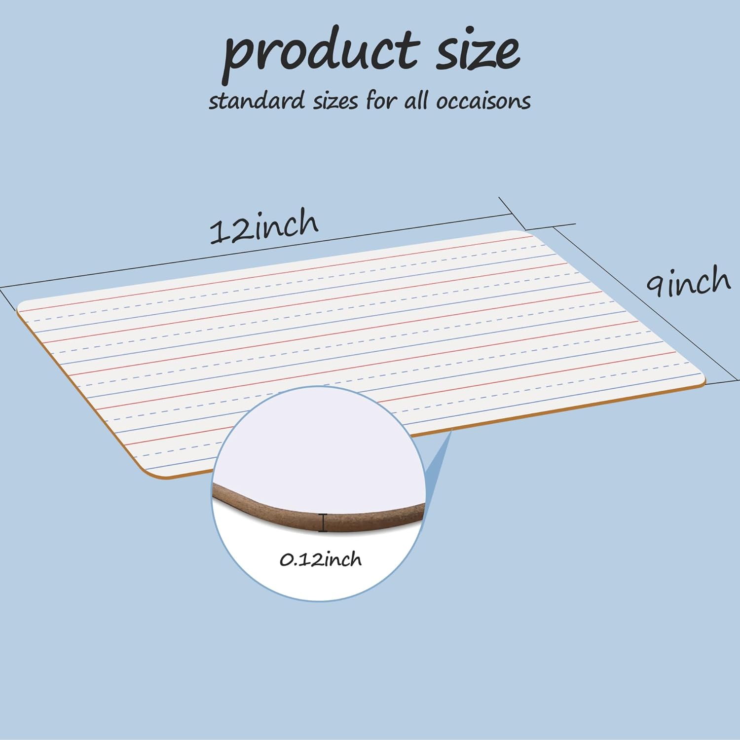 32 Pack Dry Erase Boards, 9"x12" Double Sided Easel Small Whiteboards with Lines for Kids, Education Teacher Classroom Bulk, Mini Portable Drawing Writing White Boards Lined Lapboards for Students - Image 3