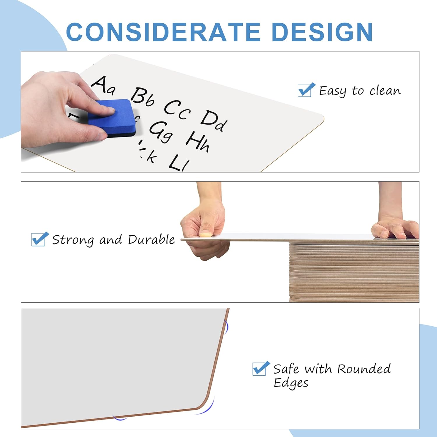 32 Pack Dry Erase Boards, 9"x12" Double Sided Easel Small Whiteboards with Lines for Kids, Education Teacher Classroom Bulk, Mini Portable Drawing Writing White Boards Lined Lapboards for Students - Image 4