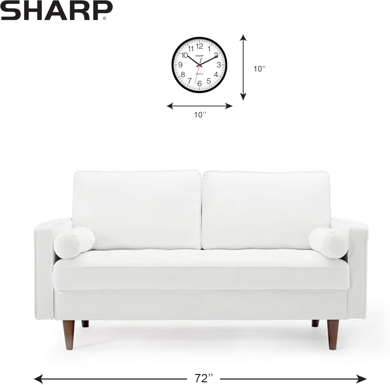 Sharp Wall Clock Silent Non Ticking 10 Inch Quality Quartz Battery Operated Round Easy to Read Home/Kitchen/Office/Classroom/School Clocks, Sweep Movement,Black - Image 4