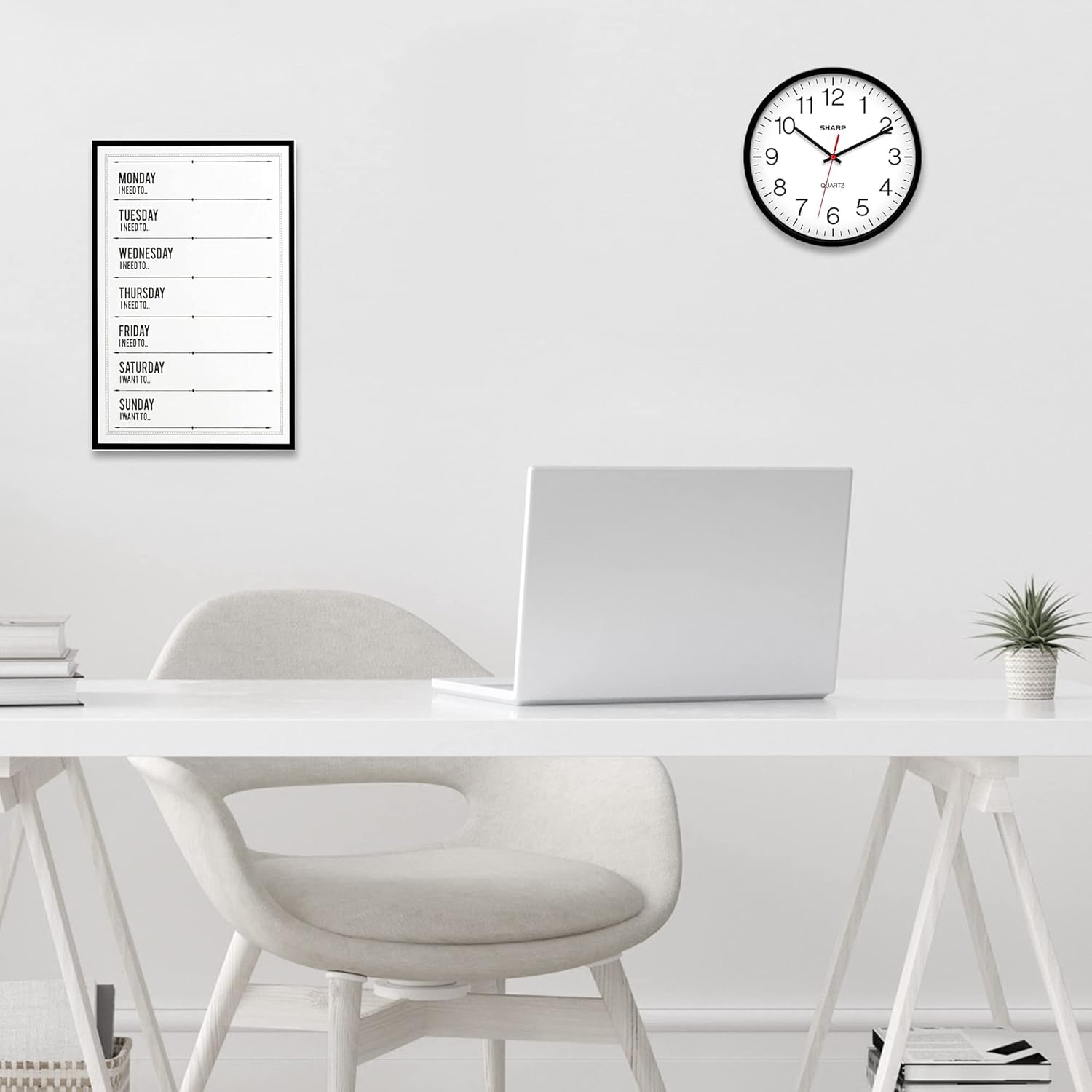 Sharp Wall Clock Silent Non Ticking 10 Inch Quality Quartz Battery Operated Round Easy to Read Home/Kitchen/Office/Classroom/School Clocks, Sweep Movement,Black - Image 6